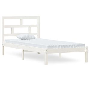 vidaXL Bedframe massief grenenhout wit 90x200 cm
