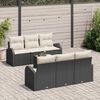 vidaXL Tuin Sofa Set met opslag 7 pcs Zwart en Cr&egrave;me poly rattan