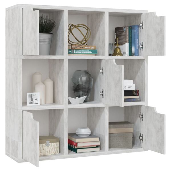 vidaXL Boekenkast 88,5x27,5x88 cm bewerkt hout betongrijs