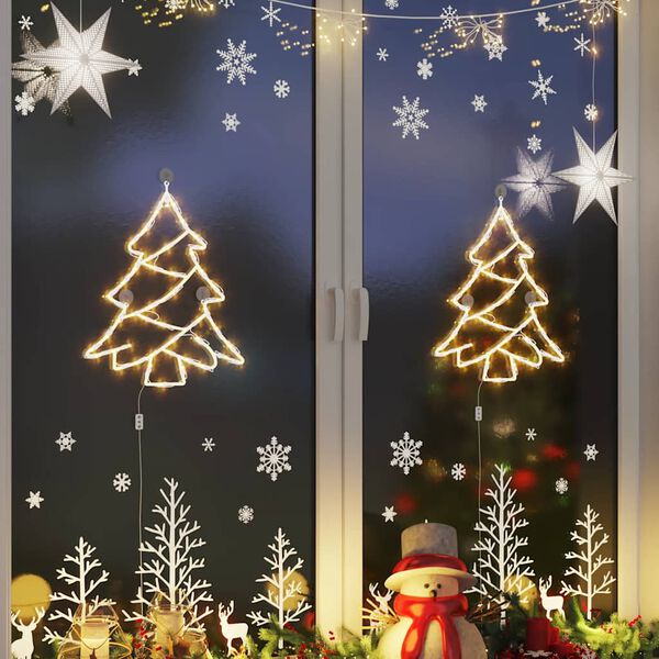 vidaXL Kerstverlichting kerstboom silhouet 2 st 50 LEDs warm wit
