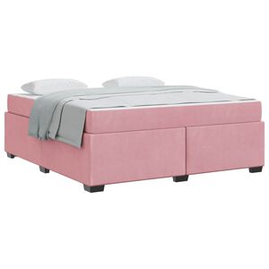 vidaXL Bedframe met matras Roze 180 x 200 cm Stof