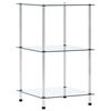 vidaXL Kastje 3-laags 40x40x67 cm gehard glas transparant