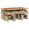 vidaXL 11-delige Tuinset met kussens poly rattan beige