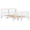 vidaXL Bedframe met hoofdbord massief grenenhout wit 120x190 cm
