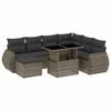 vidaXL 8-delige Loungeset met kussens poly rattan grijs