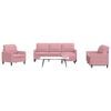 vidaXL 4-delige Loungeset met kussens fluweel roze