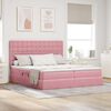 vidaXL Bed met LED-striplichten met opslag Roze 180 x 200 cm Fluweel