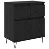 vidaXL Dressoir Zwart Eiken 60 x 35 x 70 cm Gemonteerd hout en ijzer