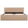 vidaXL Bedframe met opslag hydraulisch kunstleer cappuccino 140x200 cm