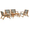 vidaXL Tuinstoelen met Tafel 5 pcs Grijs 90 x 45 x 40 cm