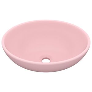 vidaXL Wastafel ovaal 40x33 cm keramiek matroze