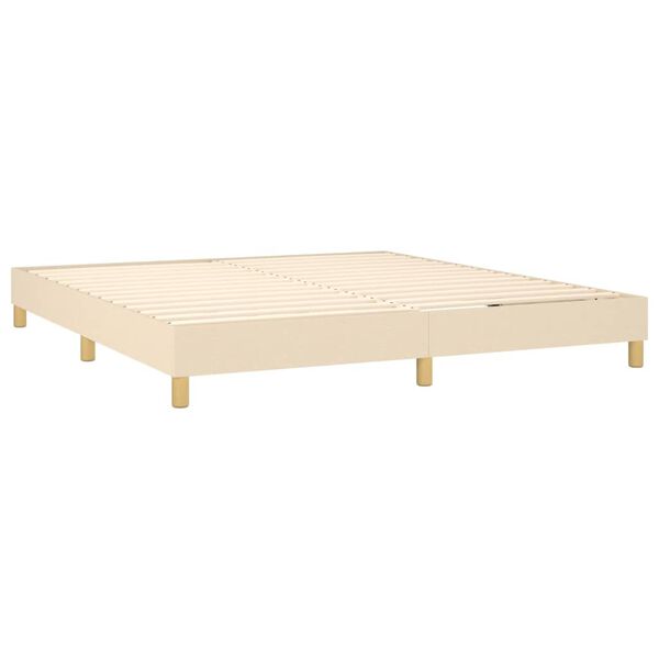 vidaXL Boxspring met matras stof cr&egrave;mekleurig 180x200 cm