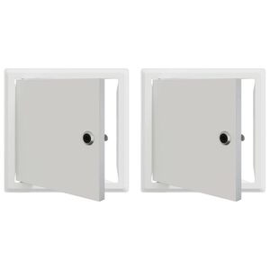 vidaXL Toegangs paneel 2 st Wit 23 x 23 x 3 cm Staal