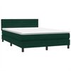 vidaXL Boxspring met matras fluweel donkergroen 160x220 cm