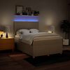 vidaXL Boxspring met matras stof cr&egrave;mekleurig 160x200 cm