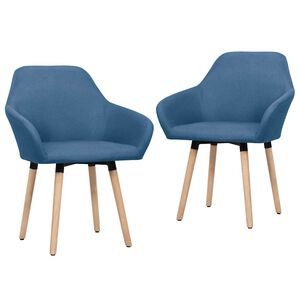 vidaXL Eetkamerstoelen 2 st stof blauw