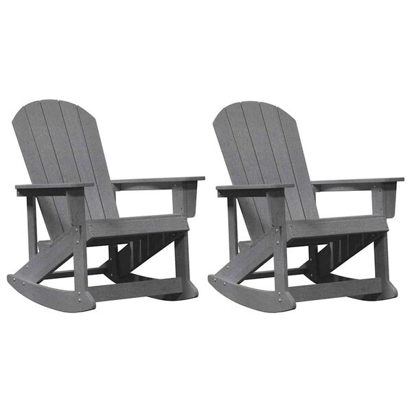 vidaXL Adirondack Schommeltjes 2 pcs Lichtgrijs HDPE