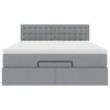 vidaXL Ottoman bed met matras 140x200cm stof lichtgrijs