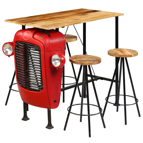 vidaXL 5-delige Barset 120x60x107 cm massief mangohout