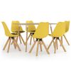 vidaXL 7-delige Eethoek geel en zwart