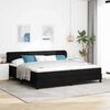 vidaXL Boxspringbed met matras met hoofdeinde Zwart 200 x 200 cm Stof