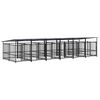 vidaXL Hondenkennel met dak 11,26 m&sup2; staal