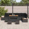 vidaXL Tuinbankenset 10 pcs Zwart poly rattan