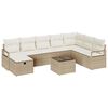 vidaXL Bankstel 9 st 8-Aantal zitplaatsen Beige en Cr&egrave;me poly rattan