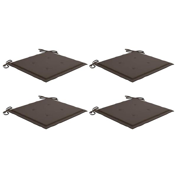 vidaXL Tuinstoelkussens 4 st 40x40x4 cm oxford stof taupe