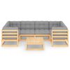 vidaXL 7-delige Loungeset met kussens massief grenenhout