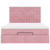 vidaXL Ottoman bed met matrassen en LED's 140x200cm fluweel roze