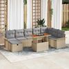 vidaXL Tuin Sofa Set 9 pcs Beige poly rattan