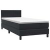 vidaXL Boxspring met matras fluweel zwart 100x220 cm