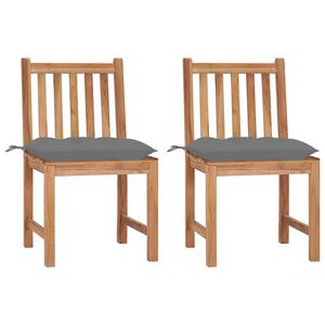 vidaXL Tuinstoelen 2 st met kussens massief teakhout