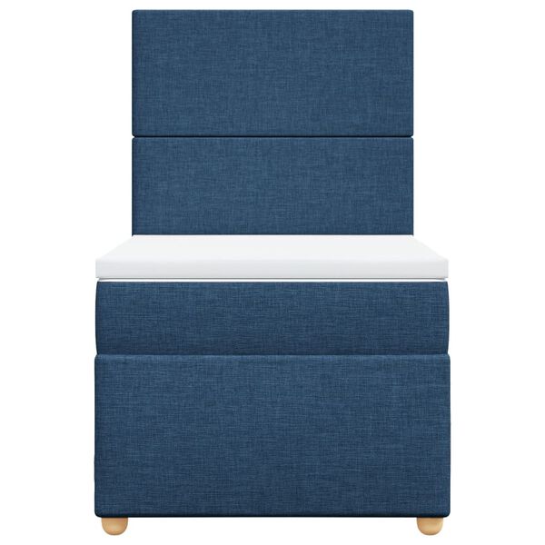 vidaXL Boxspring met matras stof blauw 90x190 cm