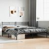 vidaXL Bedframe met hoofdbord metaal zwart 193x203 cm
