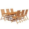 vidaXL 7-delige Tuinset massief acaciahout 160-240 cm