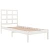 vidaXL Bedframe massief hout wit 75x190 cm