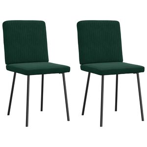 vidaXL Eetkamerstoelen 2 st fluweel donkergroen