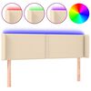 vidaXL Hoofdbord LED 147x16x78/88 cm stof cr&egrave;mekleurig