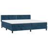 vidaXL Boxspring met matras fluweel donkerblauw 200x200 cm