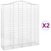 vidaXL Schanskorven 2 st gewelfd 200x50x220/240 cm ijzer