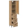 vidaXL Highboard Artisan Eiken 34,5 x 34 x 180 cm Bewerkt hout