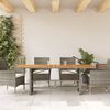vidaXL Tuintafel met acaciahouten blad 190x80x75 cm poly rattan grijs