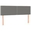 vidaXL Hoofdbord LED 144x5x78/88 cm stof donkergrijs