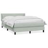 vidaXL Boxspring met matras fluweel lichtgrijs 140x220 cm