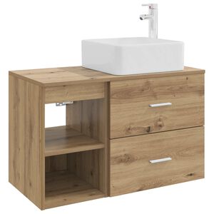 vidaXL Badkamermeubelset 2 st Artisanaal eiken Bewerkt hout