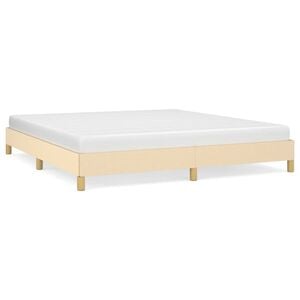 vidaXL Bedframe zonder matras stof cr&egrave;mekleurig 180x200 cm