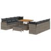 vidaXL Tuinbankenset 11 pcs Grijs poly rattan