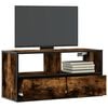 vidaXL Tv-meubel 80x31x39,5cm bewerkt hout metaal gerookt eikenkleurig